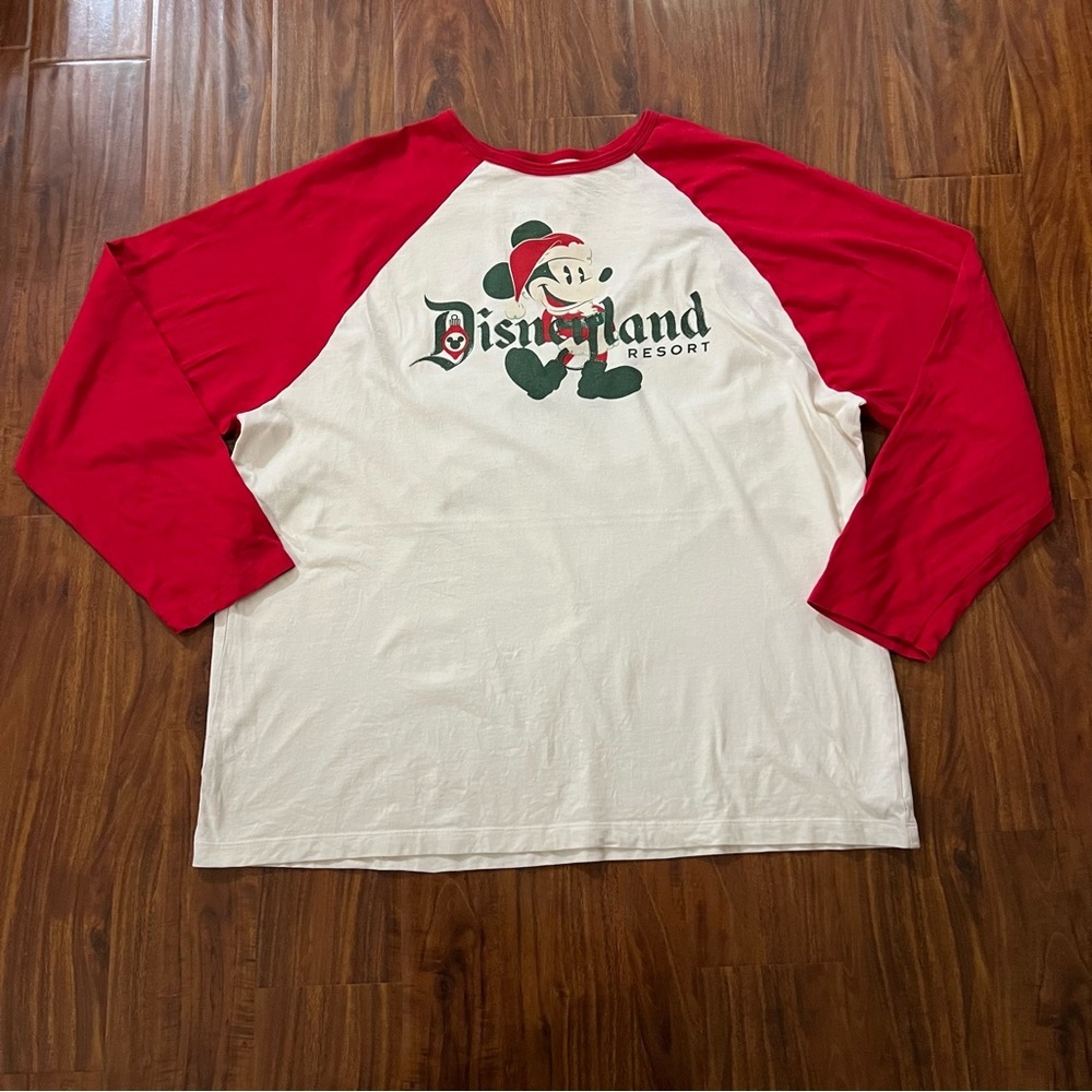 Disneyland Resort Parks Christmas Mickey Mouse Raglan Long Sleeve Shirt size XXL
